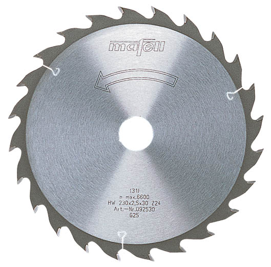 Mafell Accesorios 092550 Hoja de sierra Mafell HM, 190 x 1,2/2,0 x 30 mm, Z 36, WZ