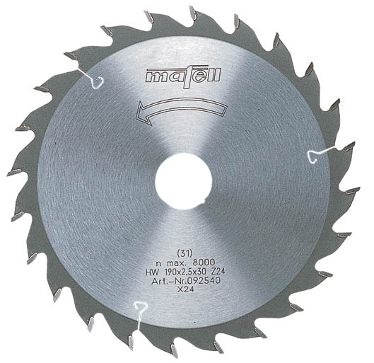 Mafell Accesorios 092558 Hoja de sierra Mafell-HM, 120 x 1,2/1,8 x 20 mm, Z 24 , WZ
