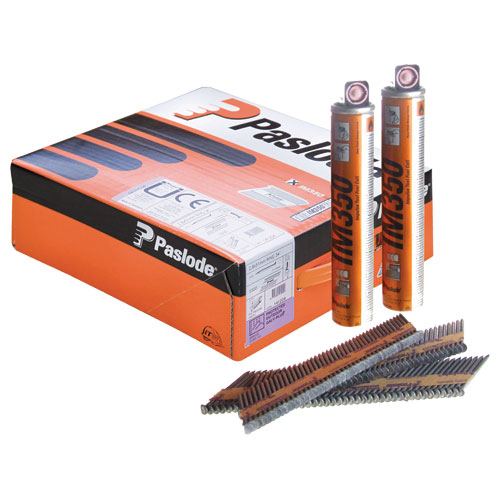 Paslode Fijaciones 141233 Stripnail 3,1 x 90 cabeza D lisa (incluidos los cartuchos de gas) 2200 piezas.