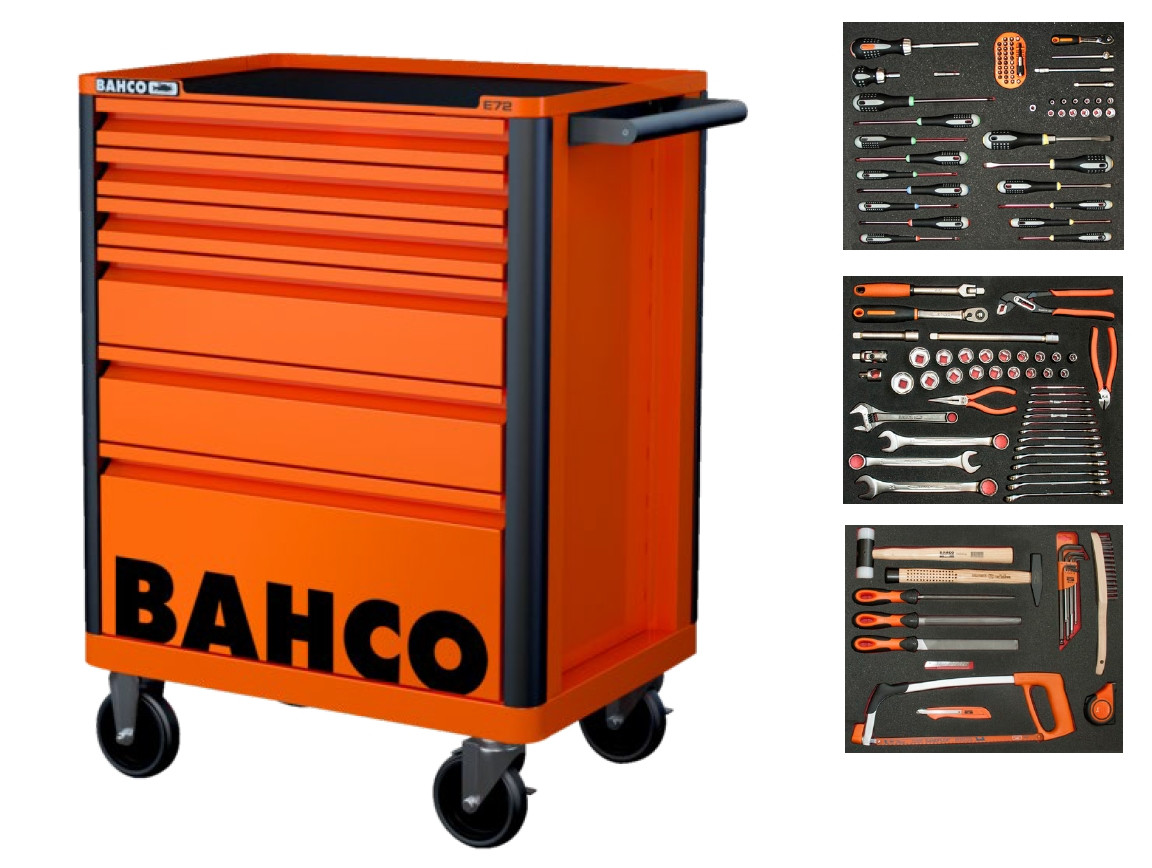 Bahco 1472K6-FULL3 Carro portaherramientas naranja - 130 piezas