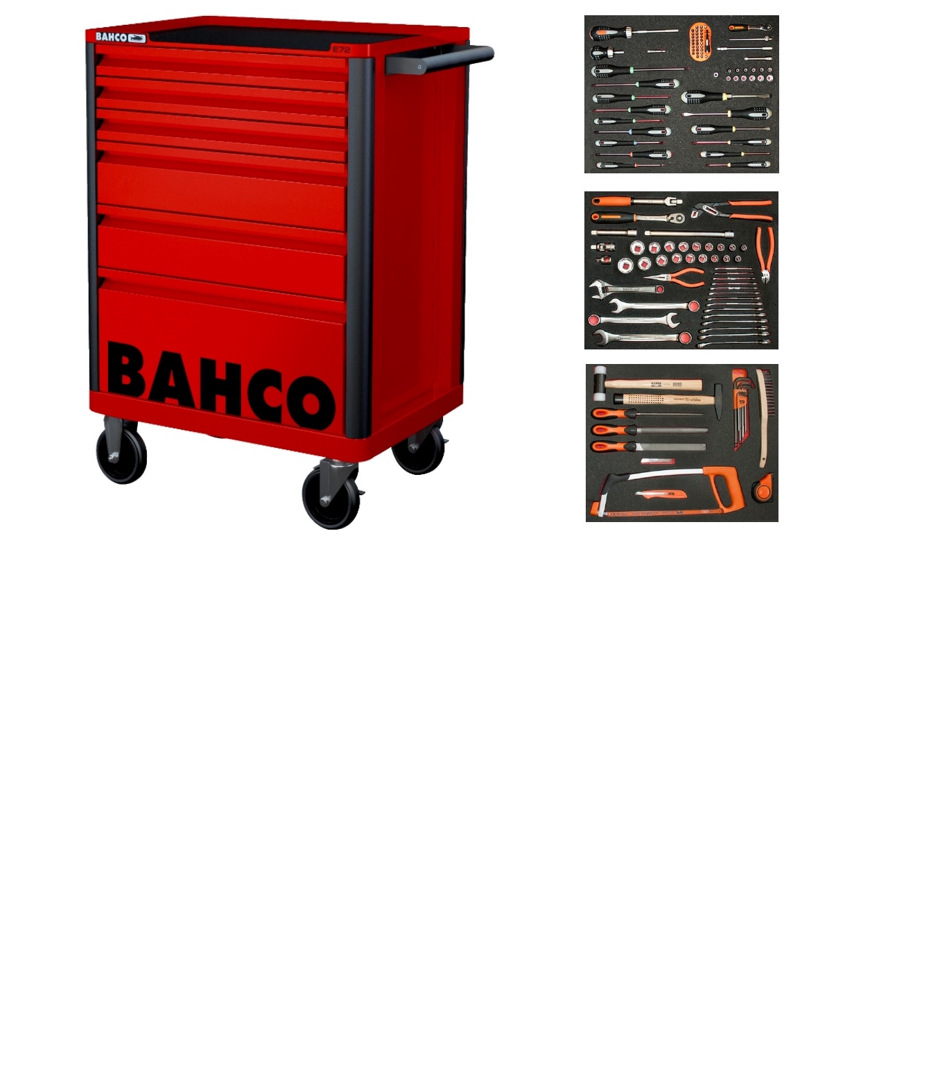 Bahco 1472K6RED-FULL3 Carro portaherramientas rojo - 130 piezas