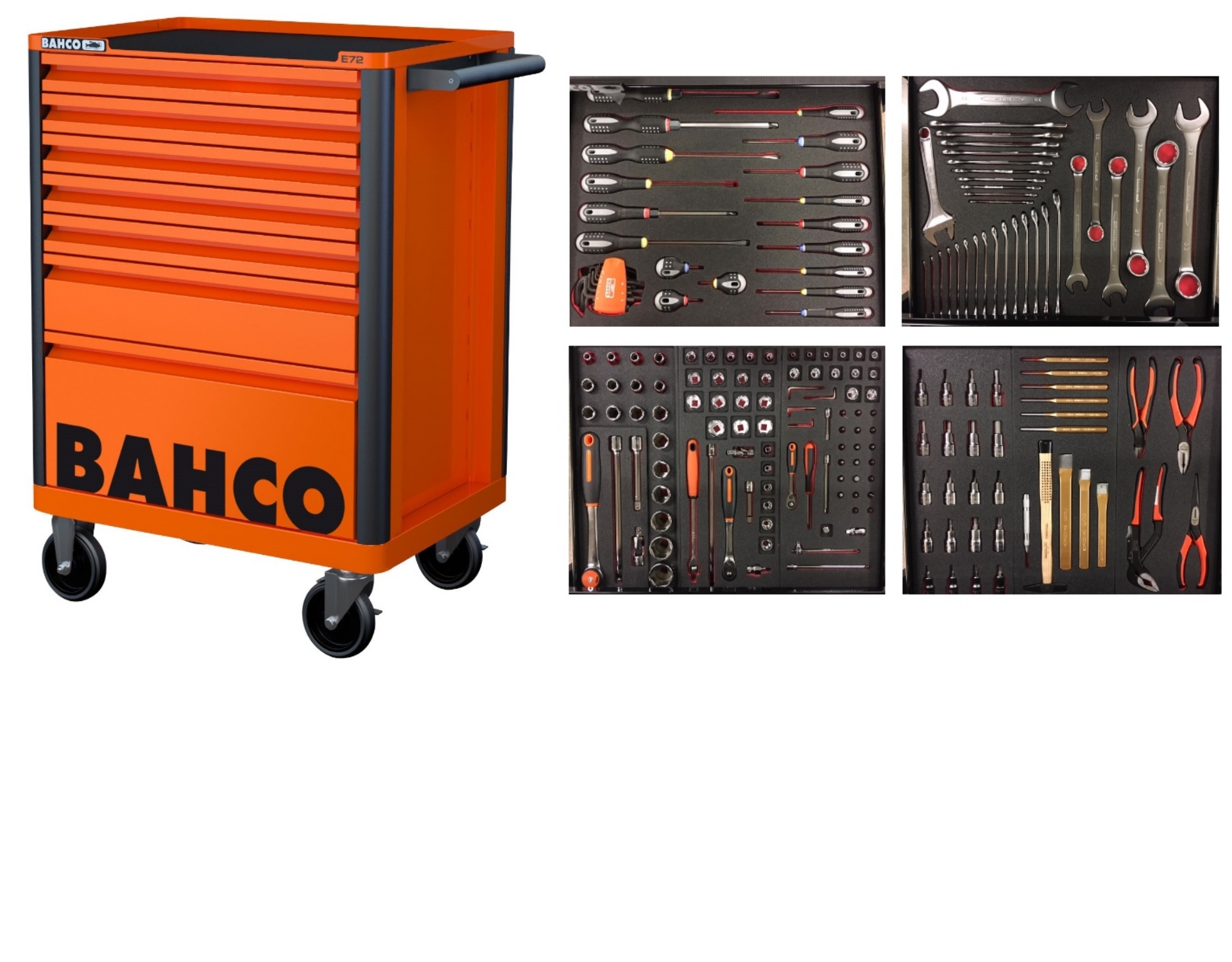 Bahco 1472K7-FULL4 Carro portaherramientas naranja - 190 piezas
