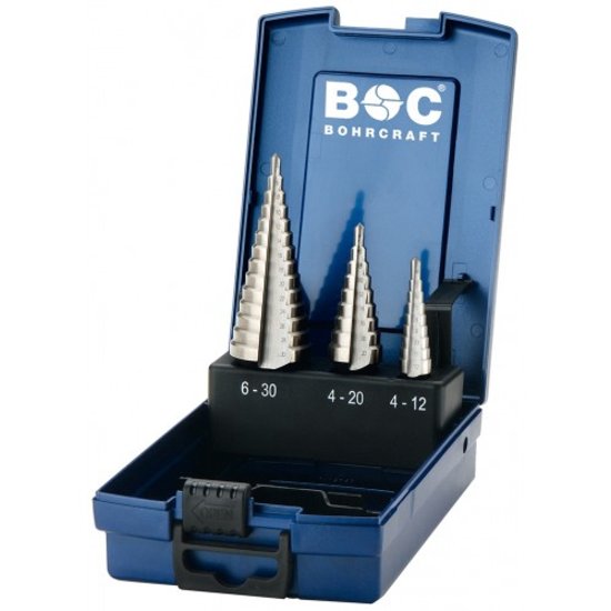 Bohrcraft 17601330003 Juego de brocas escalonadas HSS-G 3 piezas