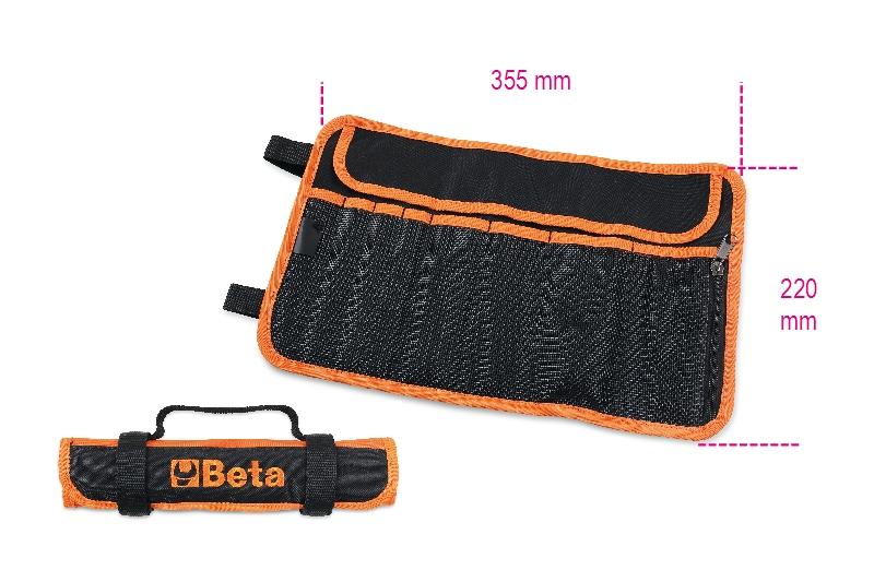 Beta 020020060 Bolsa de poliéster de 7 bolsillos con cremallera vacía - 35,5x22 cm