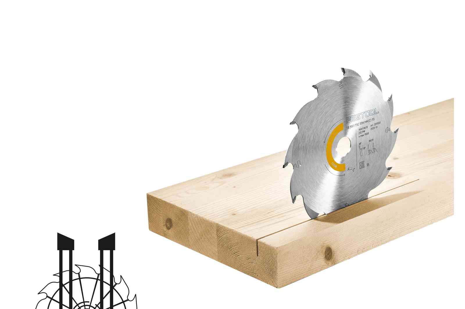 Festool Accesorios 205550 Hoja de sierra WOOD RIP CUT 160x1,8x20 PW12