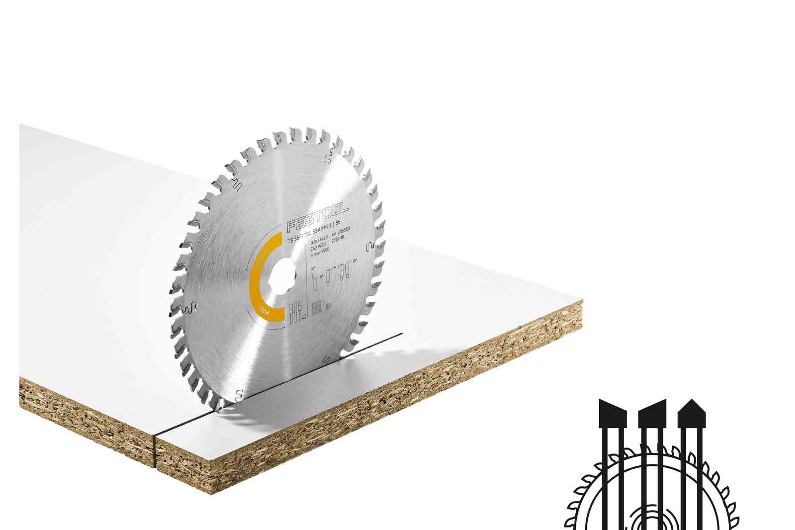 Festool Accesorios 205553 Hoja de sierra circular WOOD FINE CUT HW 160x1,8x20 WD42