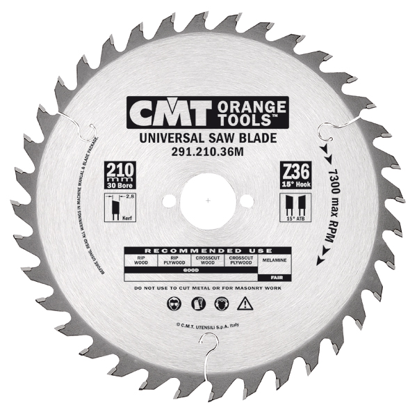 CMT 291.120.18H Hoja de sierra HM para corte/disparo 120 x 20 x 18T