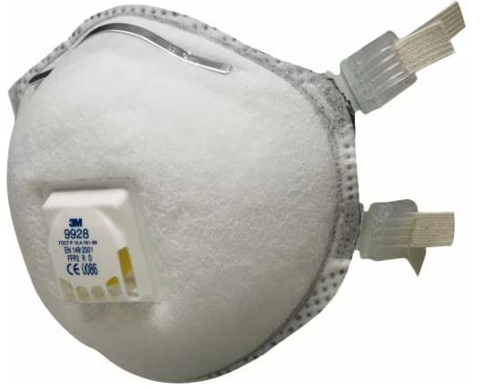 3M 1.21.15.992.80 9928 Mascarilla para humos de soldadura FFP2 R D con válvula de exhalación 10 piezas