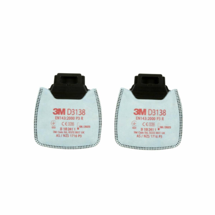 3M 1.21.17.313.80 D3138 3M™ Secure Click™ Filtro de partículas vapores orgánicos/gases ácidos y ozono hasta 10x OEL, P3 R 40 pares