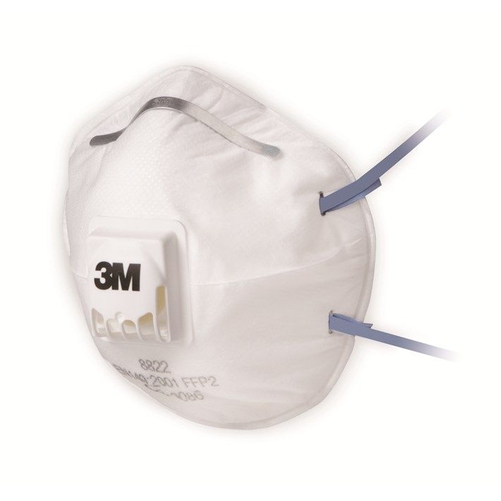 3M 8322 P2 Máscara antipolvo sin mantenimiento con válvula de inhalación 10 piezas