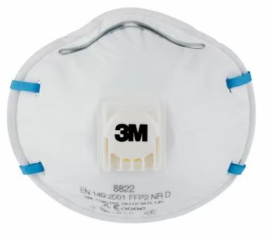 3M 1.21.15.882.20 8822 Máscara antipolvo con válvula de exhalación FPP2 / V NR D 10 piezas
