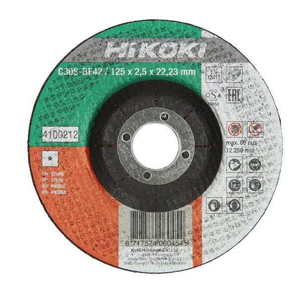 HiKOKI Accesorios 4100212 Disco de corte para piedra 125x2,5 cóncavo