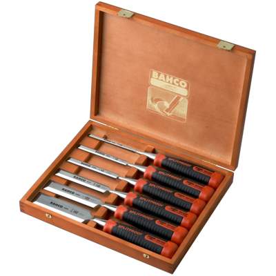 Bahco 434-S6-EUR Juego de formones ERGO™ a prueba de rupturas en estuche de madera (6 piezas)