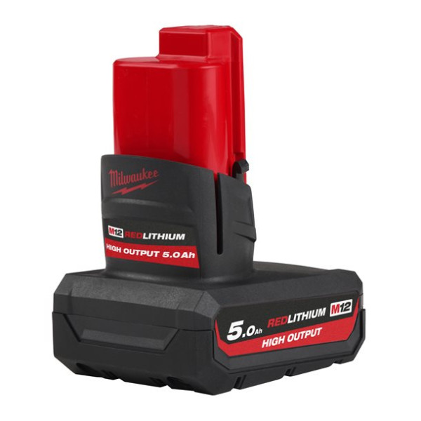 Milwaukee Accesorios 4932480165 Batería M12 High Output HB5 12V 5.0 Ah Li-Ion Roja