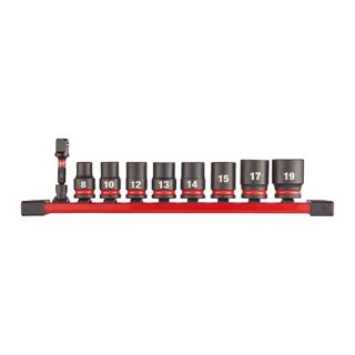 Milwaukee Accesorios 4932480454 ? Juego de llaves de vaso SHOCKWAVE™ IMPACT DUTY Standard 9 piezas