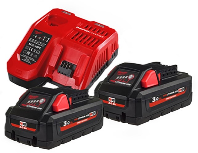 Milwaukee Accesorios 4933471071 M18 HNRG-302 - M18 HB3 DUO Pack 18V 3.0Ah High Output + Cargador M12-18FC