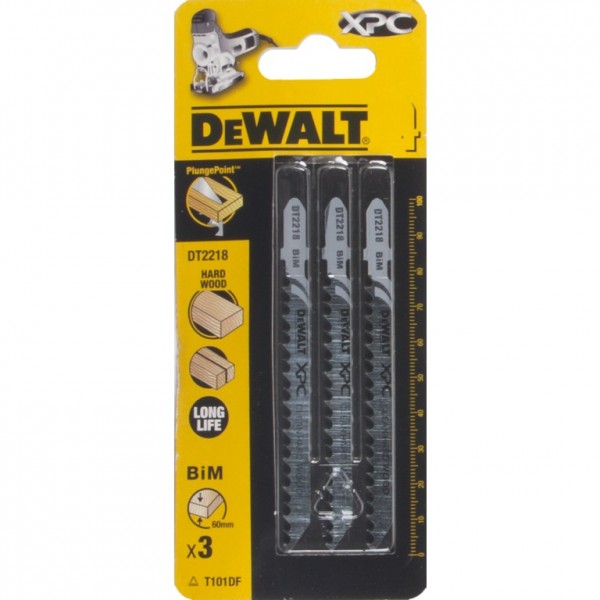 DeWalt Accesorios DT2218-QZ Hoja de sierra de calar XPC® - BiM 100x6x60mm (T101DF) por 3
