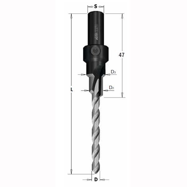 CMT 515.042.31 Brocas escalonadas con avellanado para atornillar 4,2mm, vástago 9mm