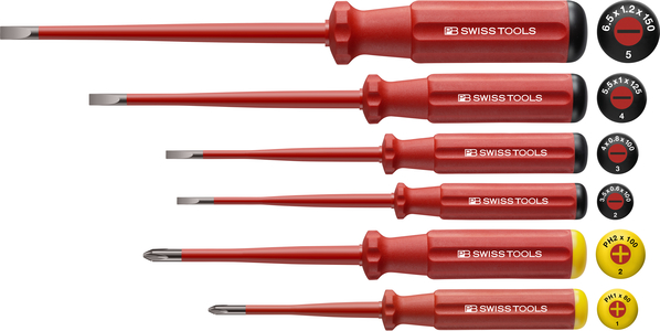PB Swiss Tools PB5542.SL CBB 5542.SL Juego de destornilladores CBB Classic VDE Slim Philips/Slotted