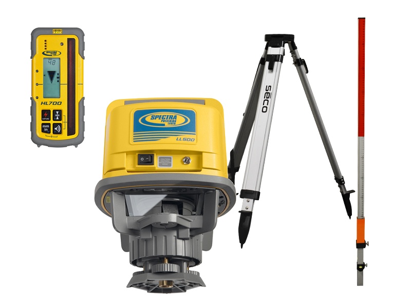 Spectra  601420 Láser de construcción LL500 (recargable) + receptor HL700 + trípode + flexilat
