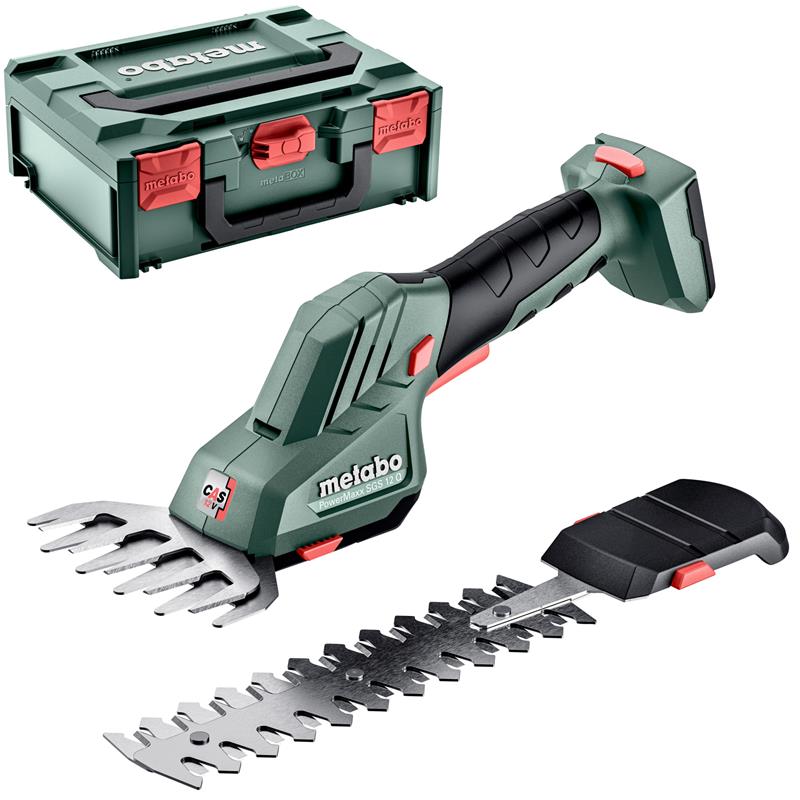 Metabo 601608840 PowerMaxx SGS 12 Q Accu Tijeras para arbustos y césped 12V sin batería ni cargador en Metabox