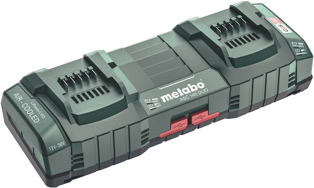Metabo Accesorios 627495000 ASC 145 DUO Cargador de batería 12-36V "Air-Cooled" (Refrigerado por aire)