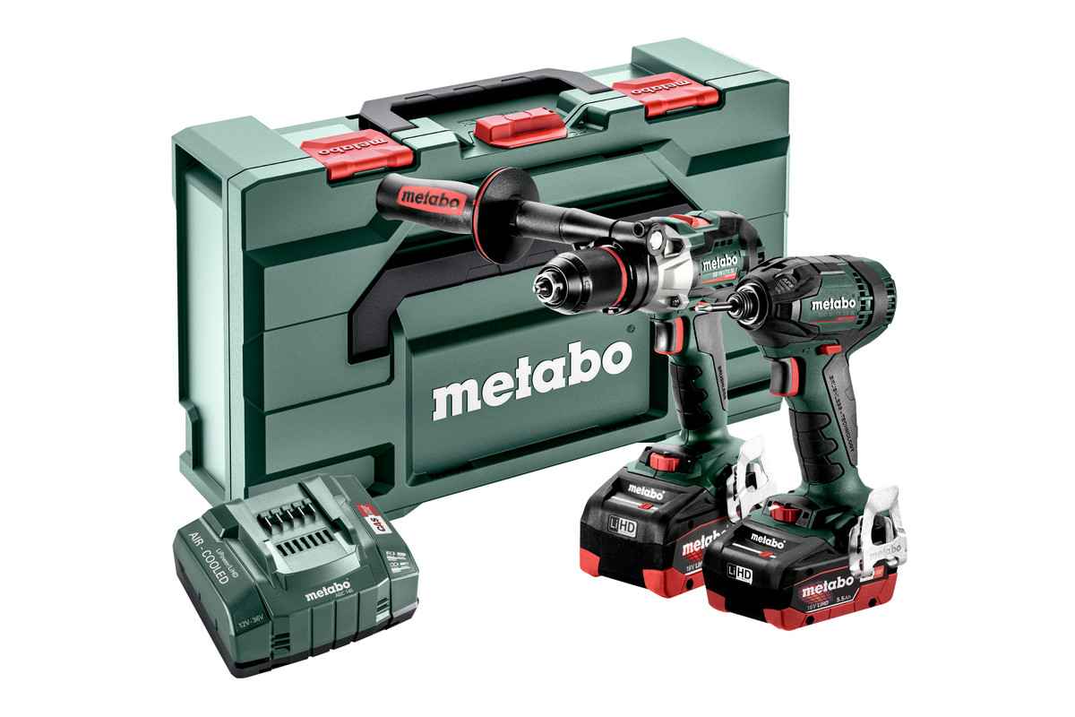 Metabo 685184000 Juego combinado 2.1.15 18V 5.5Ah LiHD - Taladro inalámbrico SB18LTX BL I + Llave de impacto SSD18 LTX 200 BL