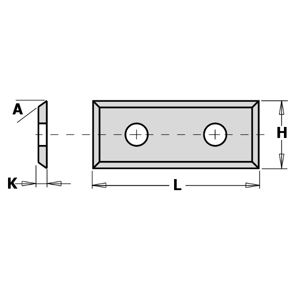 GRN Tools 790.283.12 Cuchilla de cambio WPL 4 caras 28,3 x 12 x 1,5 mm 10 piezas