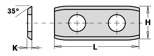 CMT 790.501.00 Cuchilla reversible WPL 2 caras (redondeada) 50 x 12 x 1,5 mm 10 piezas