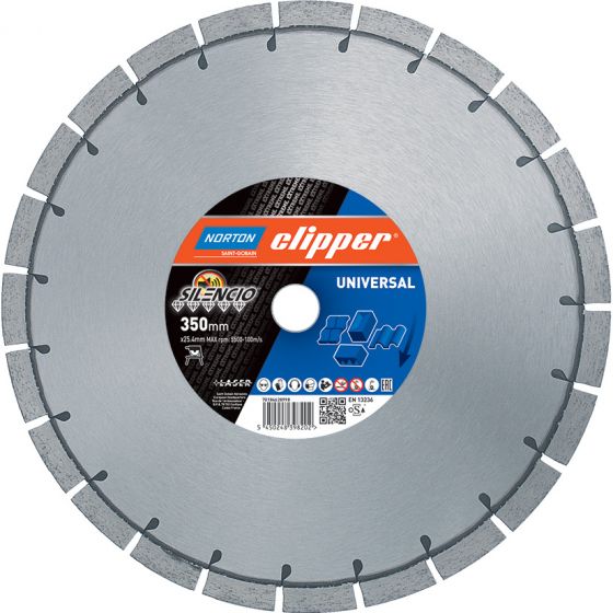 Norton Clipper 70184640270 Extreme Universal Silencio Hoja de sierra de diamante de bajo ruido 400 x 25,4 mm