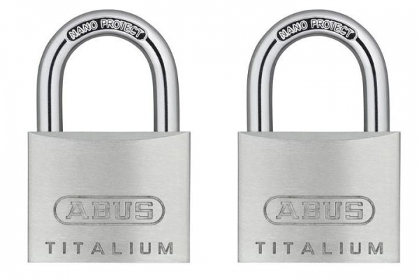 ABUS H64TI/30 TWINS C Candado Titalium, dos piezas, cierre igual