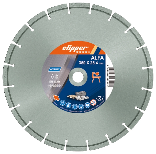 Norton Clipper 70184610679 Hoja de sierra de diamante ALFA 400 x 25,4 mm