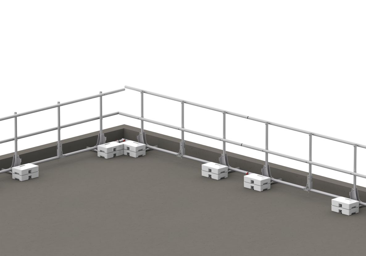 Altrex C500643 EP6 Protecci&oacute;n para bordes de tejado 4x3 m, con bloques de hormig&oacute;n incluidos