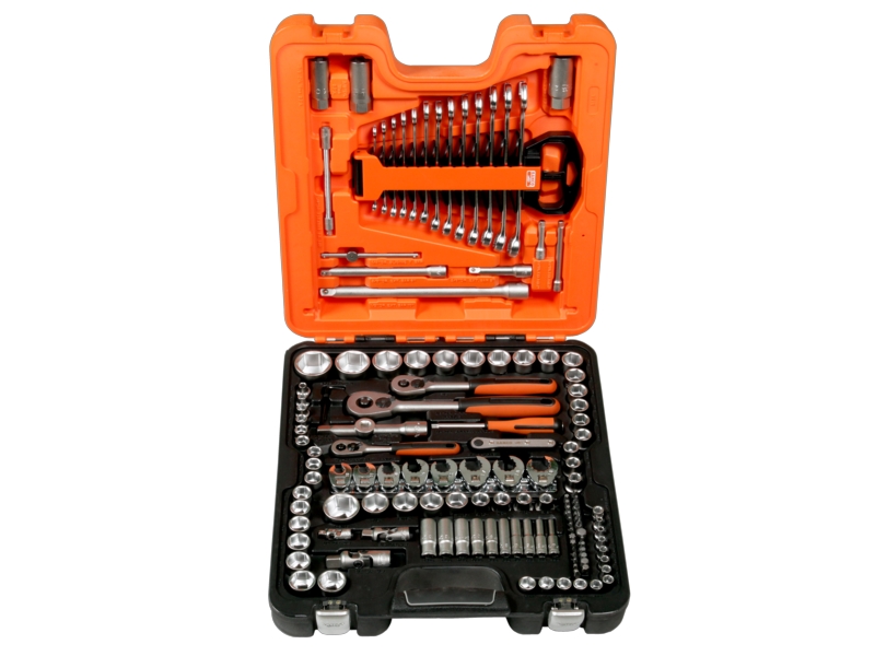 Bahco S138 Juego de vasos de 1/4", 3/8", 1/2" métrico de 138 piezas