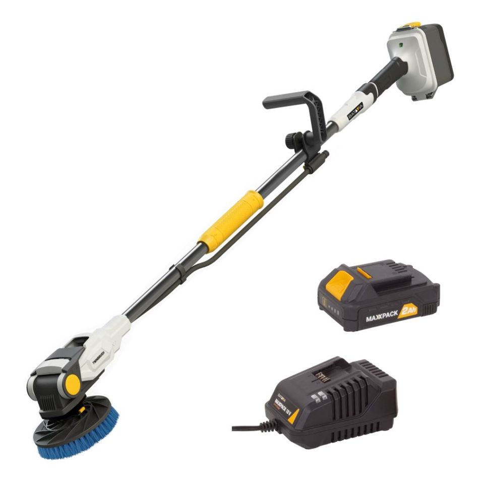 Batavia 7064532 MaxxPack 18V brushless Twin Brush SET Cepillo de limpieza de batería incl. cepillo azul (1 x batería 4Ah)