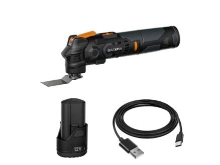 Batavia 7065255 Juego de multiherramientas con bater&iacute;a antivibraci&oacute;n 1x bater&iacute;a de 12 V y 2,0 Ah y cable de carga USB-C