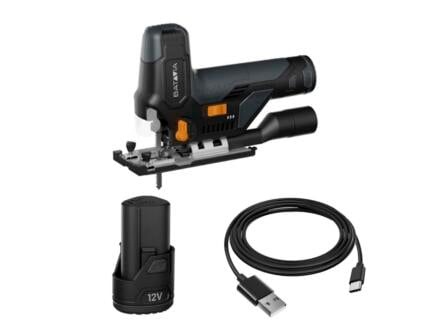 Batavia 7065263 Juego de sierra de calar inal&aacute;mbrica 1x bater&iacute;a de 12 V 2,0 Ah y cable de carga USB-C