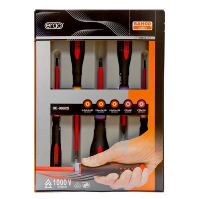 Bahco BE-9882S Juego de destornilladores 1000V, 5 piezas