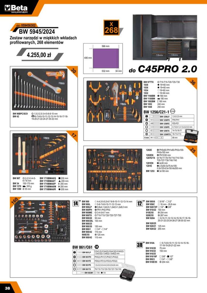 Beta 059456302 BW 5945/2023 Surtido de herramientas 268 uds.