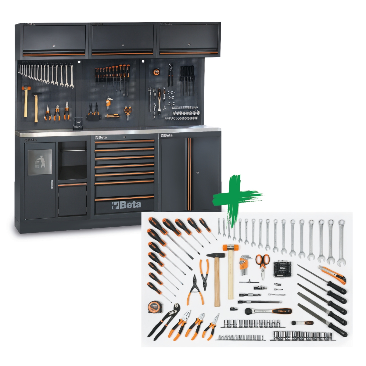 Beta 045009167 C45PRO 2.0 AX Equipo de taller con surtido de herramientas universales Beta Worker 157 piezas