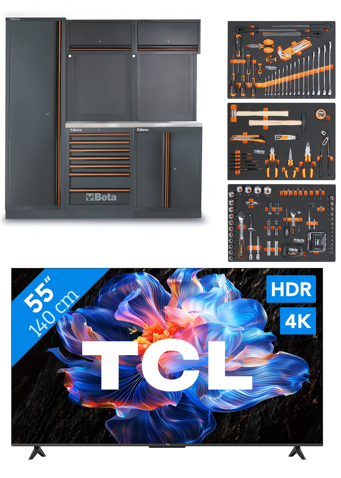Beta ZNLWK0001 C45PRO 2.0 B7X Equipo de taller con surtido de 196 piezas + TV TCL de 55" gratis