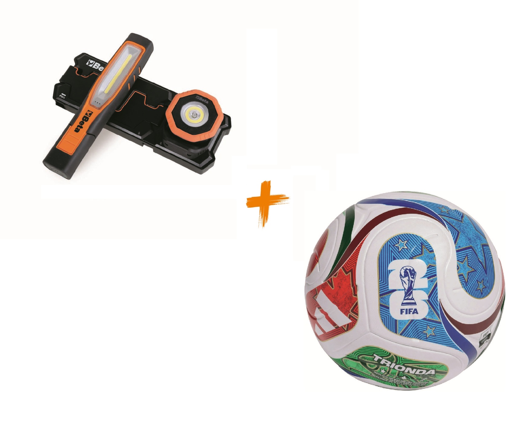 Beta ZNLWK0003 1839W/P2-SET Juego de l&aacute;mparas de trabajo con estaci&oacute;n de carga + bola de WC gratuita