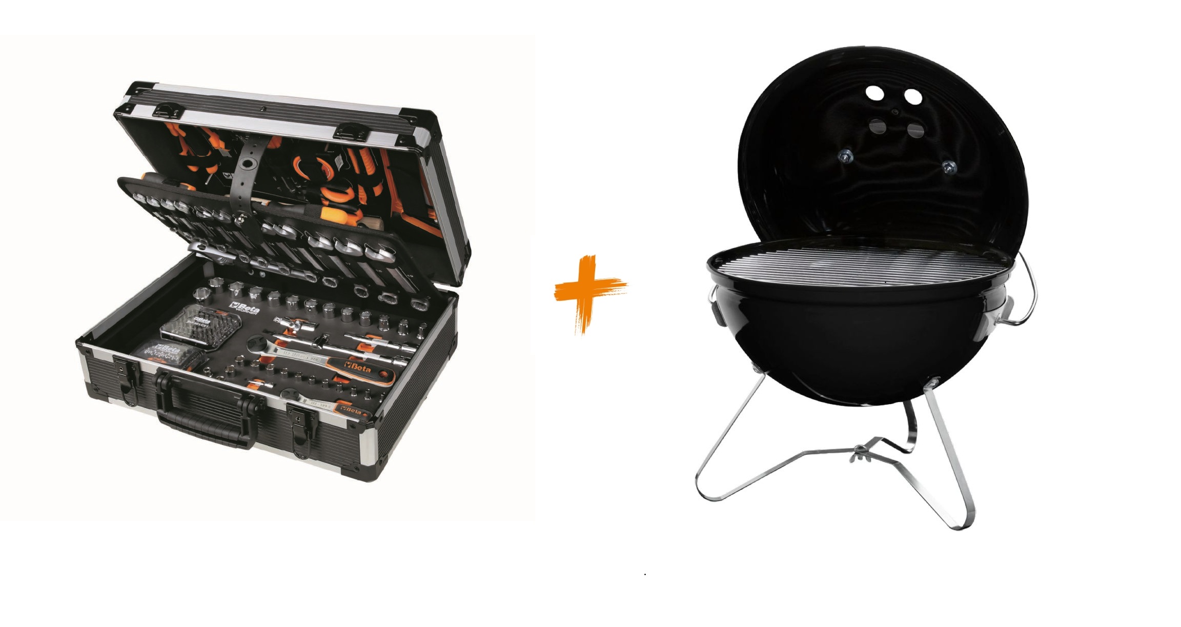 Beta ZNLWK0004 BW 2056T/E-TROLLEY Malet&iacute;n de herramientas con 163 piezas + barbacoa compacta de regalo