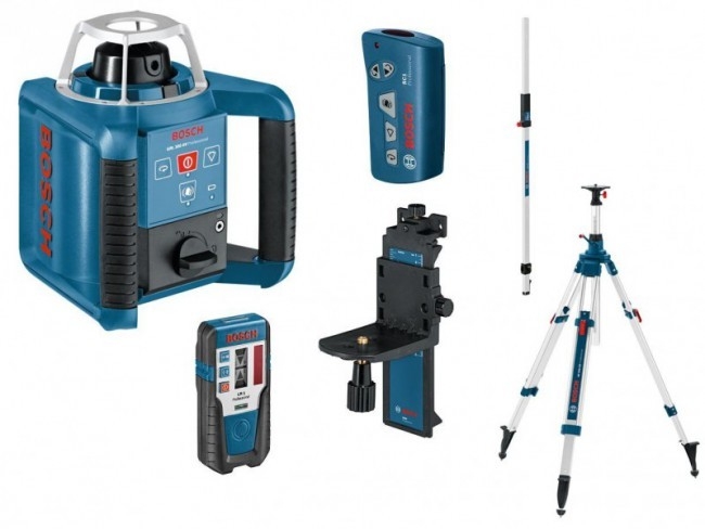 Bosch Professional 061599403Y GRL300HV Set Láser de rotación + Trípode BT300HD + Palo de medición GR240