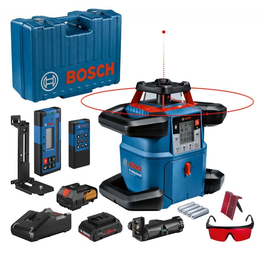 Bosch Professional 0601061F00 GRL 600 CHV Láser de rotación profesional 18V 4.0 ProCore
