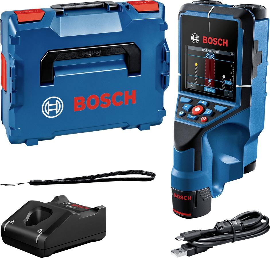 Bosch Professional 0601081601 D-tect 200 C Detector de pared 1x 12V 2.0 Ah y cargador rápido GAL 12V-40 CV