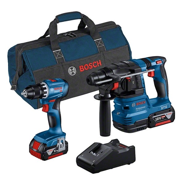 Bosch Professional 0615A50038 Comboset - Taladro sin cable GSR 18V-45 + Martillo sin cable GBH 18V-22 18V 4.0Ah Li-Ion