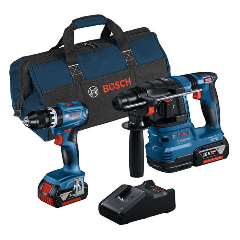 Bosch Professional 0615A50039 Accutoolkit Combipack 18V GBH + GSB (2x GBA 18V 4.0 Ah, cargador GAL 18V-40, GBH 18V-22, GSB 18V-45,)