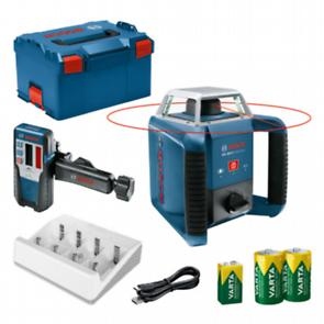 Bosch Professional 0601061806 GRL 400 H Receptor láser láser de rotación 1x pila 9V 2x pila 1,2V y cargador en L-BOXX