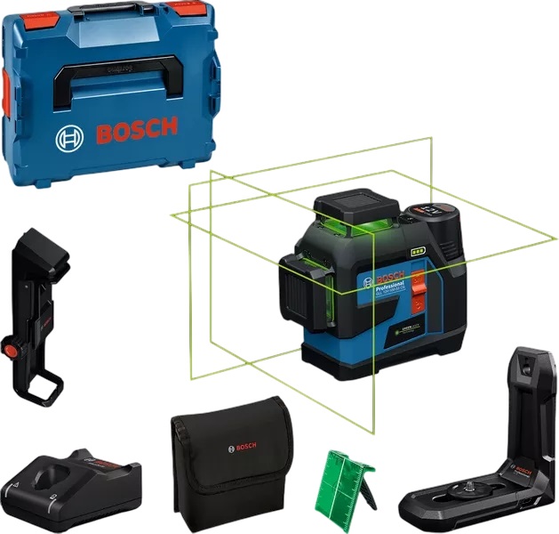 Bosch Professional 0601065401 GLL 12V-100-33 CG Juego de láser de línea 1x 2,0 Ah y cargador rápido GAL 12V-40 en L-BOXX